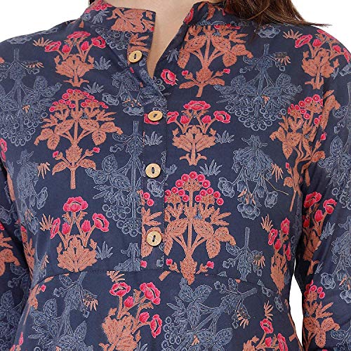 Monique Brand Flower Printed A-line Midi Maxi Dress for Women/GirlJaipuri Printed (Size-XXL) - Image 5