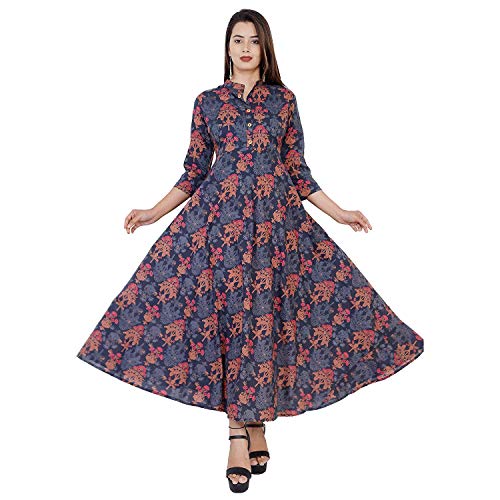 Monique Brand Flower Printed A-line Midi Maxi Dress for Women/GirlJaipuri Printed (Size-XXL) - Image 2