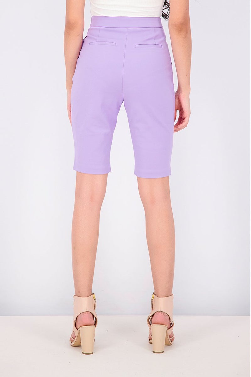 Reserved Women Plain Basic Shorts, Violet - Image 4
