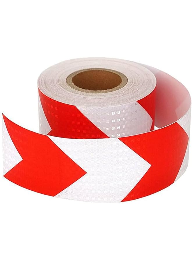 3 اكس ار ملصق عاكس على شكل قرص العسل أحمر وأبيض 5 سم * 25 متر - Image 1