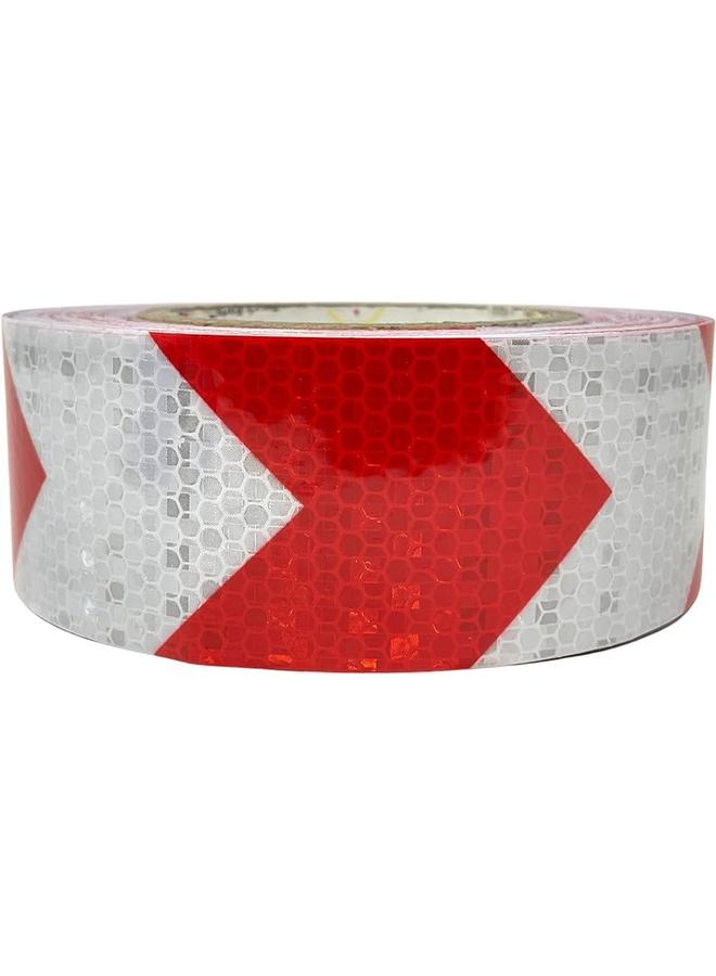3 اكس ار ملصق عاكس على شكل قرص العسل أحمر وأبيض 5 سم * 25 متر - Image 2