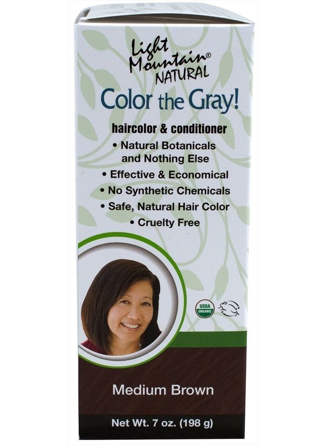 Light Mountain Henna Hair Color & Conditioner, Color the Gray – Medium Brown Hair Dye for Men/Women, Chemical-Free Semi-Permanent Hair Color for White, Gray, Blonde, or Highlighted Hair, 7 Oz - Image 5