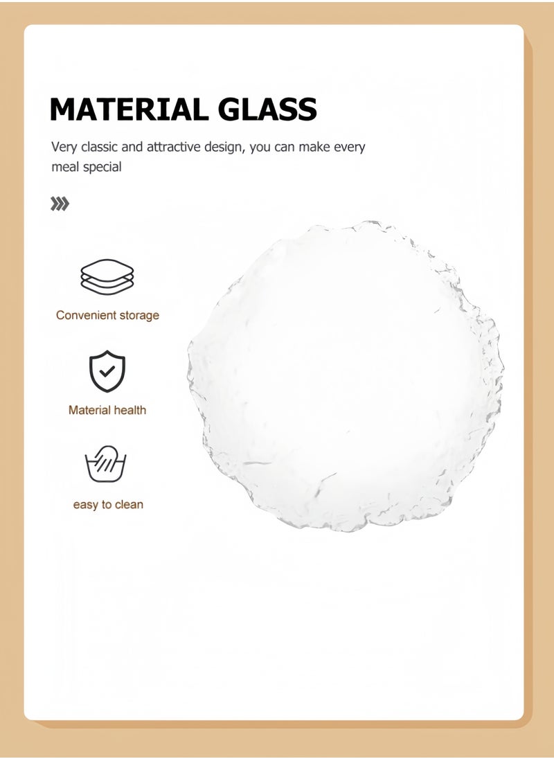 nihao Lager 5-Piece Glass Plates Set - Durable, Shatter-Resistant Dinnerware for Daily Use & Parties, 24 cm, Elegant Design for Home & Restaurants  - Image 3