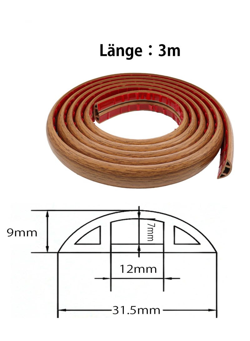 Excefore Self Adhesive Floor Cable Protector Wire Cover for Cables 3m floor cord covers for Office Home Factories Garages Flexible Cords Hider on Floor Wall  - Image 2