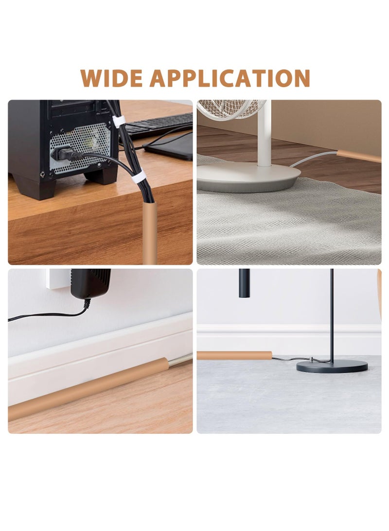 Excefore Self Adhesive Floor Cable Protector Wire Cover for Cables 3m floor cord covers for Office Home Factories Garages Flexible Cords Hider on Floor Wall  - Image 5