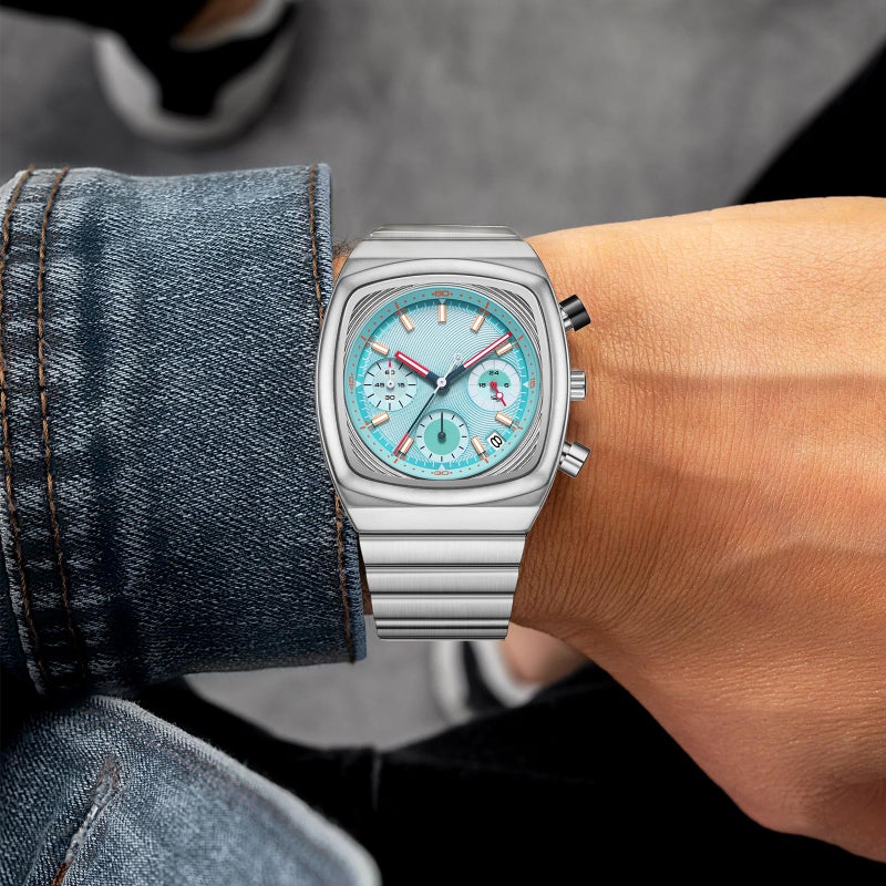 CILOA Mens Watches Chronograph Stainless Steel Waterproof Date Analog Business Fashion Wristwatch for Menï¼ˆBlueï¼‰ - Image 5