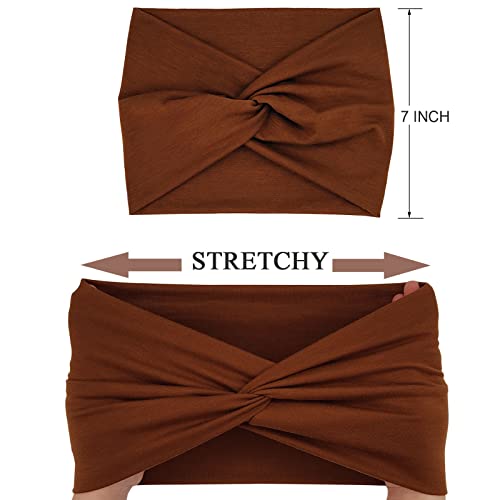 YONUF Wide Headbands For Women Extra Large Headband Twisted Knot Head Bands For Women's Hair Band Turban Accessories 6 Pack - Image 5