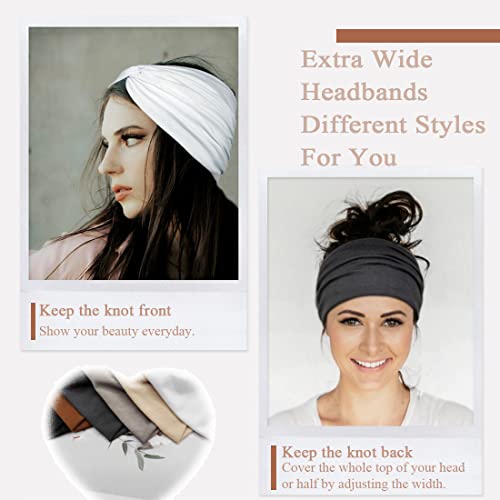 YONUF Wide Headbands For Women Extra Large Headband Twisted Knot Head Bands For Women's Hair Band Turban Accessories 6 Pack - Image 2