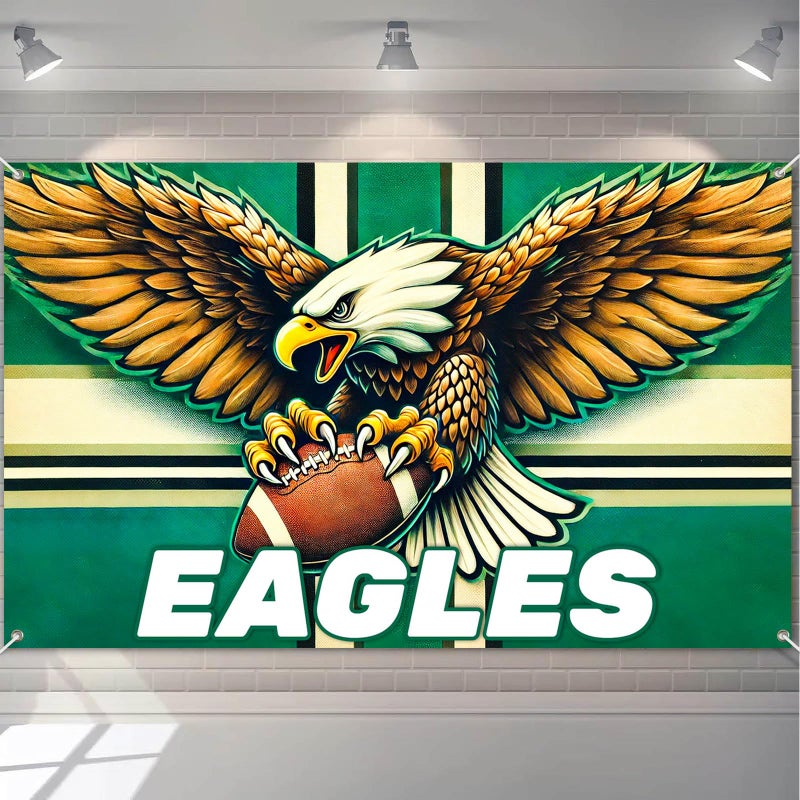 HOMETITUTE Football Touchdown Party Banner Super Bowl Game Night Backdrop Game Day Celebration Sports Theme Decoration for Indoor Outdoor Events and Gatherings 71 x 43 Inches - Image 1