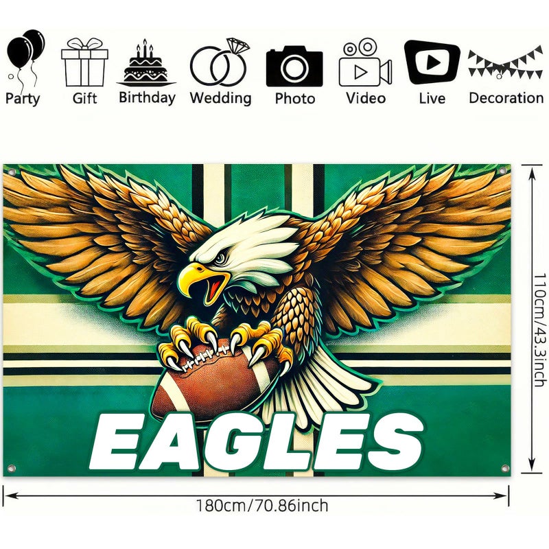 HOMETITUTE Football Touchdown Party Banner Super Bowl Game Night Backdrop Game Day Celebration Sports Theme Decoration for Indoor Outdoor Events and Gatherings 71 x 43 Inches - Image 3
