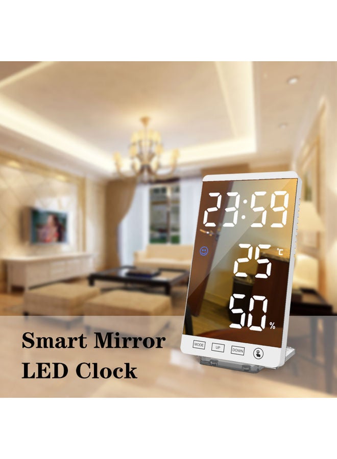 NIBEMINENT Big LED Display Screen Intelligent Alarm Clock White 16.00X4.50X9.50cm - Image 2