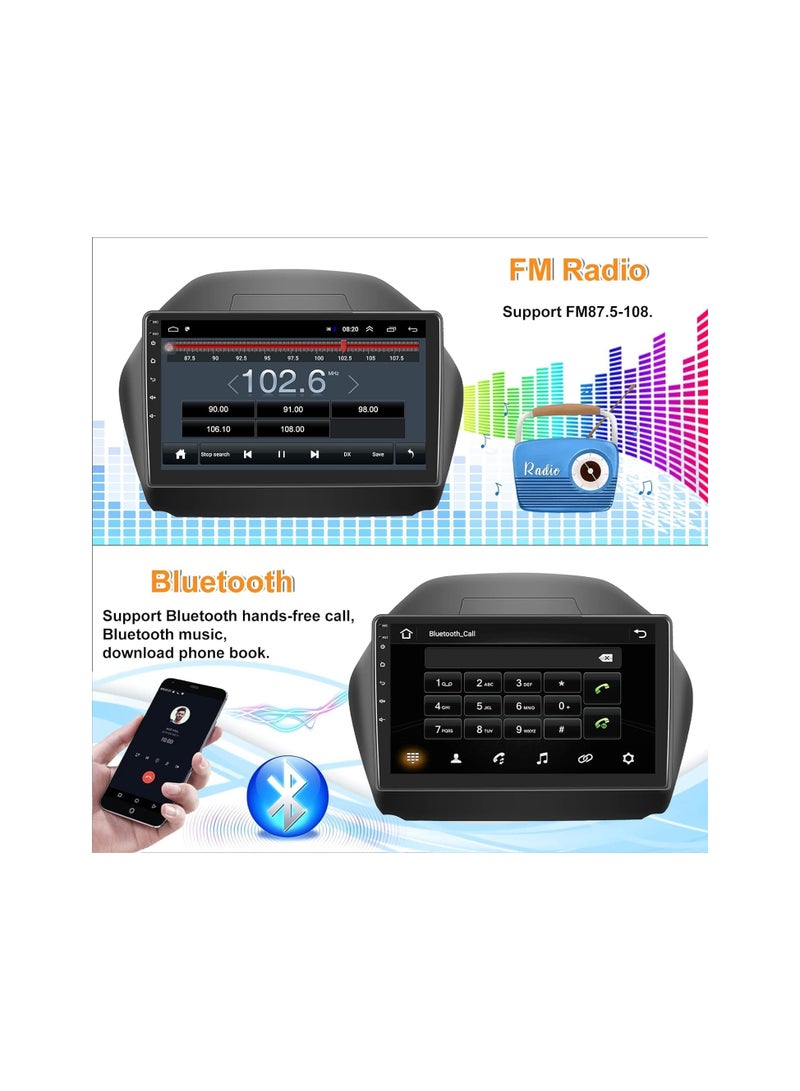 شيزا ستار ستيريو سيارة Android لسيارة Hyundai Tucson IX35 2009 إلى 2015 1 جيجابايت رام 32 جيجابايت روم ميرور لينك واي فاي BT، راديو GPS للملاحة، شاشة لمس IPS 10 بوصة مع كاميرا احتياطية متضمنة - Image 3