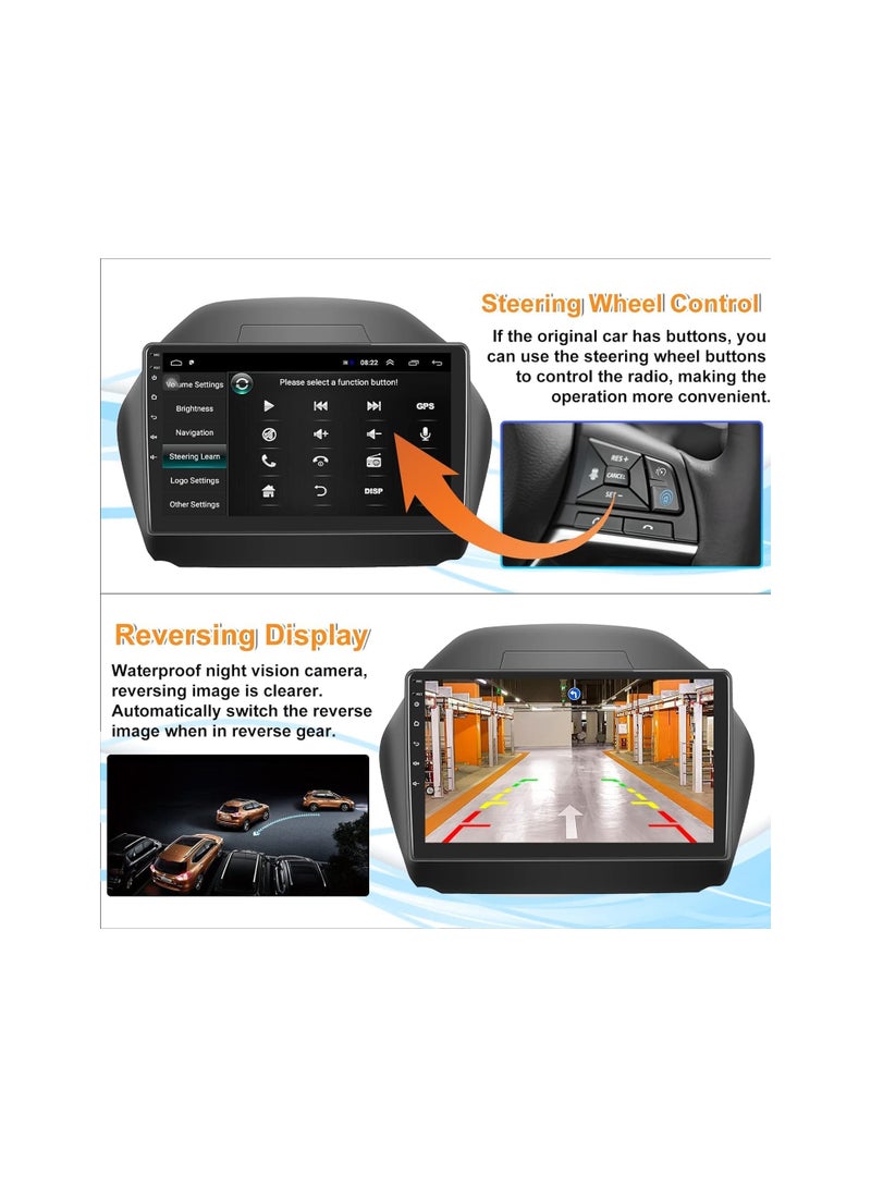 شيزا ستار ستيريو سيارة Android لسيارة Hyundai Tucson IX35 2009 إلى 2015 1 جيجابايت رام 32 جيجابايت روم ميرور لينك واي فاي BT، راديو GPS للملاحة، شاشة لمس IPS 10 بوصة مع كاميرا احتياطية متضمنة - Image 4