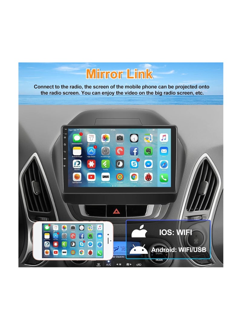شيزا ستار ستيريو سيارة Android لسيارة Hyundai Tucson IX35 2009 إلى 2015 1 جيجابايت رام 32 جيجابايت روم ميرور لينك واي فاي BT، راديو GPS للملاحة، شاشة لمس IPS 10 بوصة مع كاميرا احتياطية متضمنة - Image 2