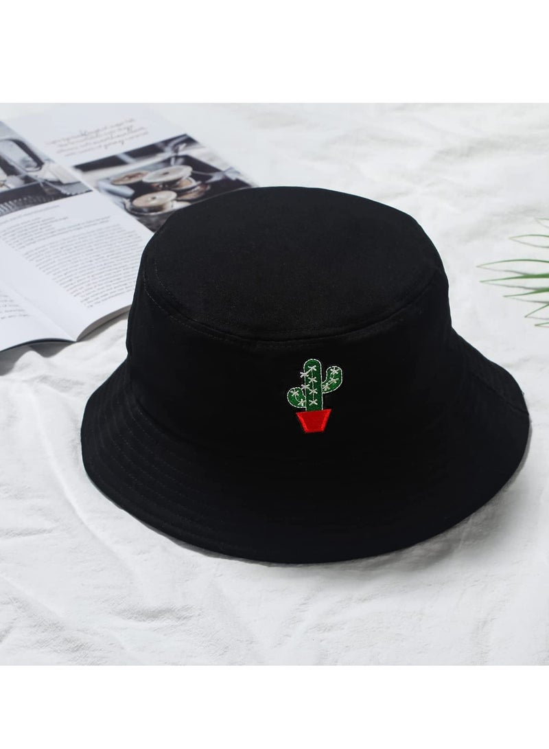 Bucket Hat - Men Sun for Women, Summer Travel Beach Fisherman Cap for Teens 100% Cotton Protection Windproof Hats - Image 2