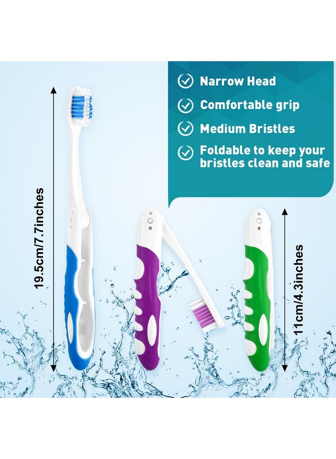 Navona 20 PCS Travel Toothbrush Bulk, Folding Toothbrushes, Individually Wrapped, Medium bristles, Portable Toothbrush for Camping, Hiking, Traveling, School, and Home Supplies - Image 3