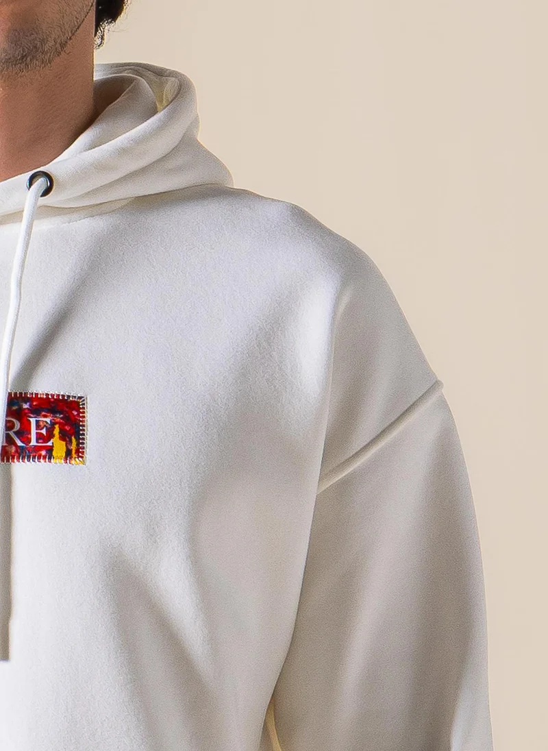 Shapes White DETAILED PATCHWORK HOODIE for Men | Best Price UAE