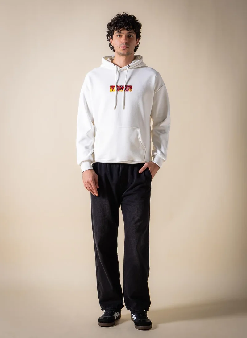 Shapes White DETAILED PATCHWORK HOODIE for Men | Best Price UAE