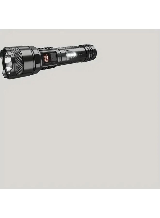 Black Advanced Lumen Projection Magnifying Flashlight Rechargeable Power Bank For Outdoor Camping - Image 1