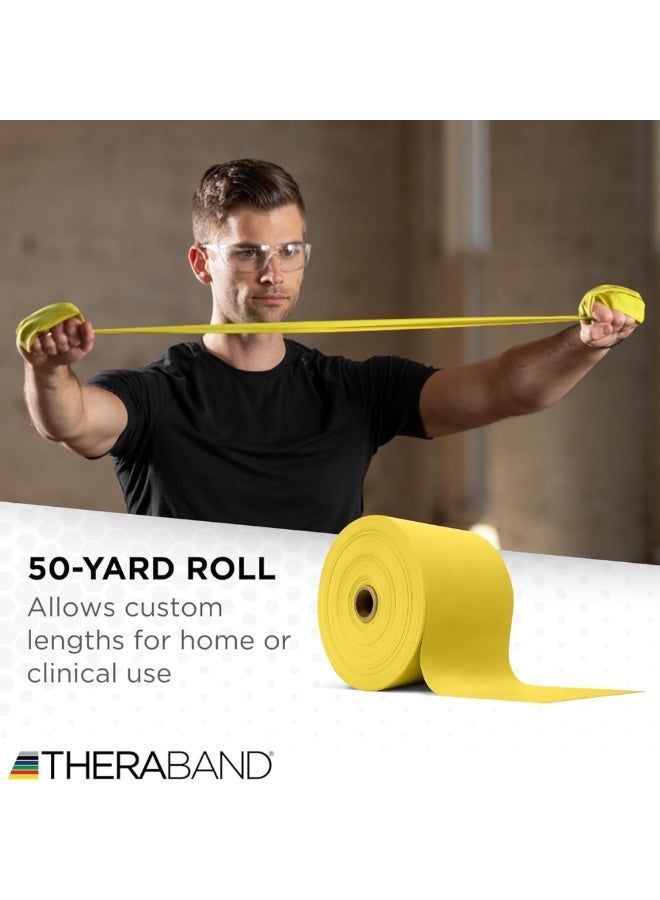 TheraBand Resistance Band (50-Yard Bulk Roll) – Yellow Thin Level 1 – Professional Exercise Band for Physical Therapy, Beginners, & Senior Fitness - Image 5