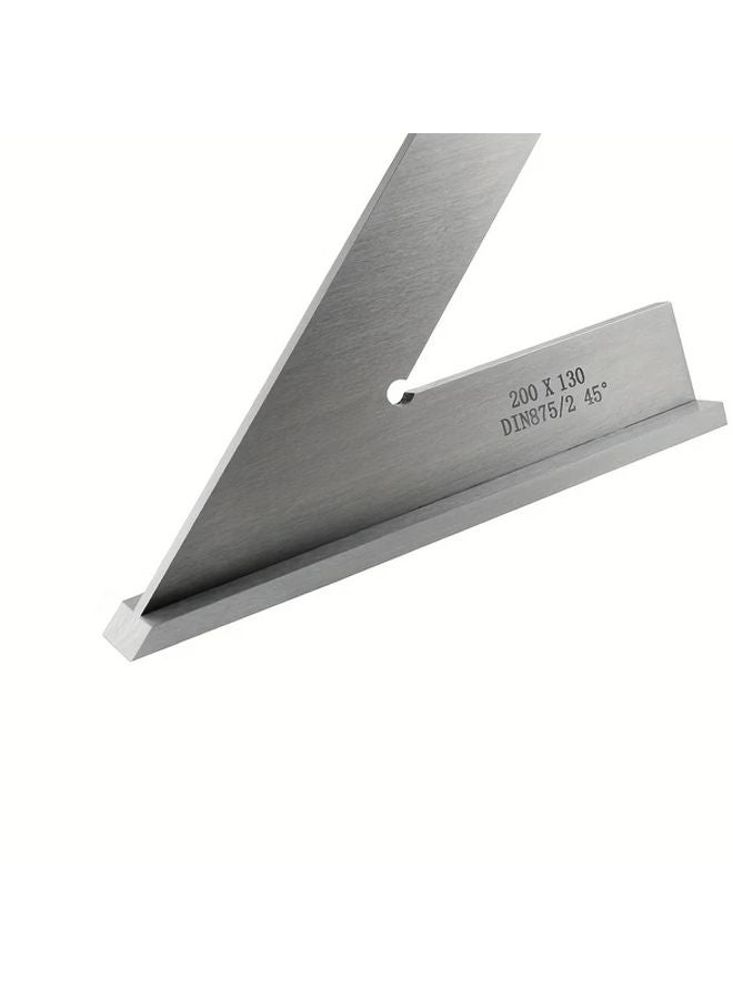 45 Degree Angle Ruler With Seat 200x130mm Rust Resistant Precision Markings Industrial Technical Use - Image 4