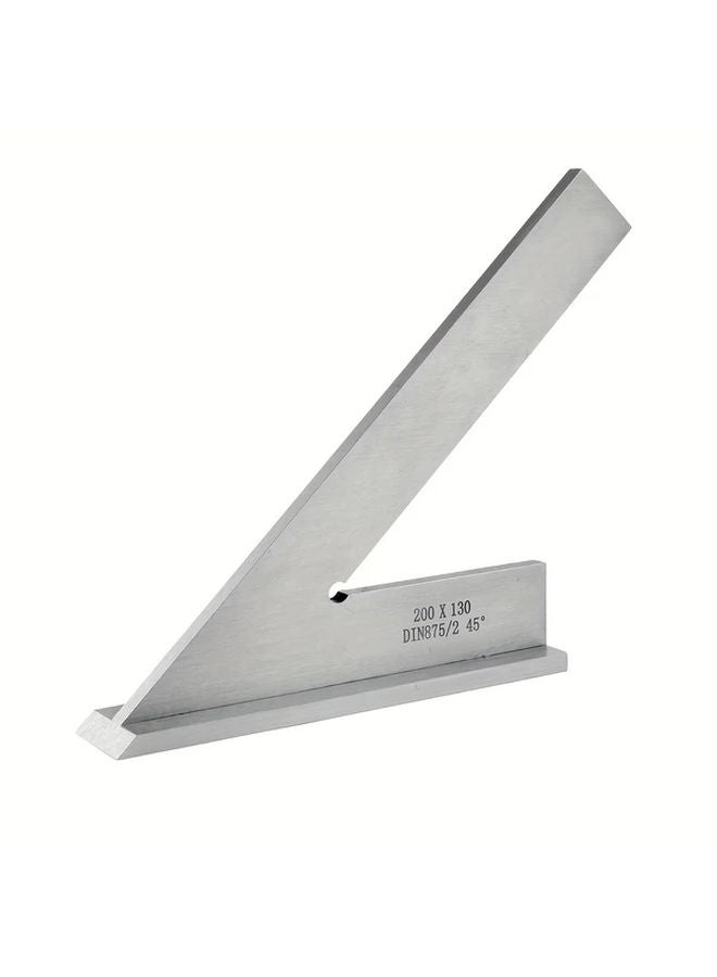 45 Degree Angle Ruler With Seat 200x130mm Rust Resistant Precision Markings Industrial Technical Use - Image 2