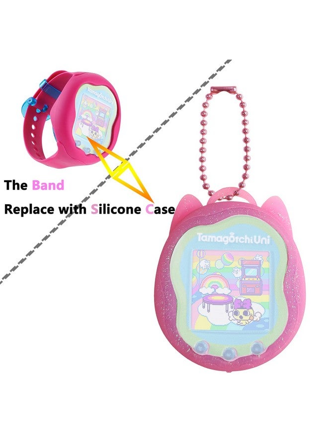 JCHPINE Silicone Case Replacement for Tamagotchi Uni, Screen Protector for Tamagotchi Uni Band Pet Accessories(Silicone Case and Screen Film) (Pink Case) - Image 4