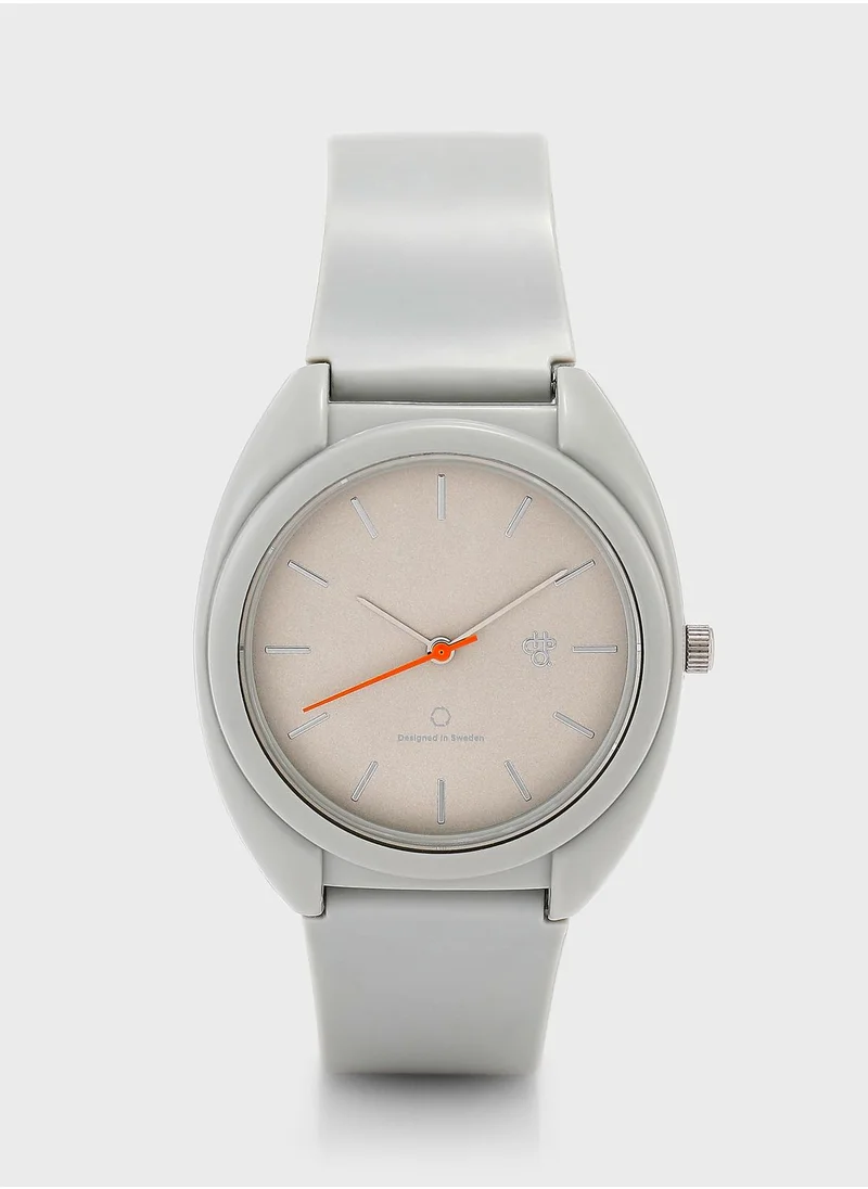 CHPO Nima Grey Orange-Sustainable Watches - Made Of 100% Recycled Materials.