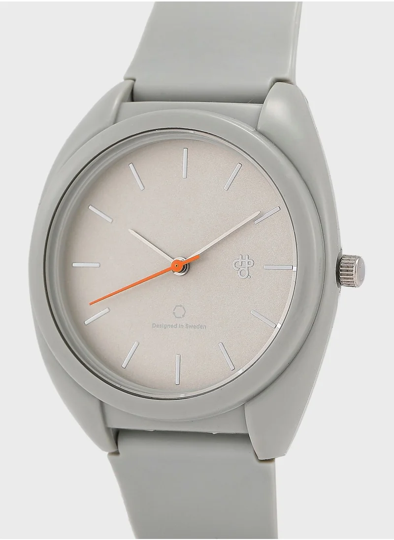 CHPO Nima Grey Orange-Sustainable Watches - Made Of 100% Recycled Materials.