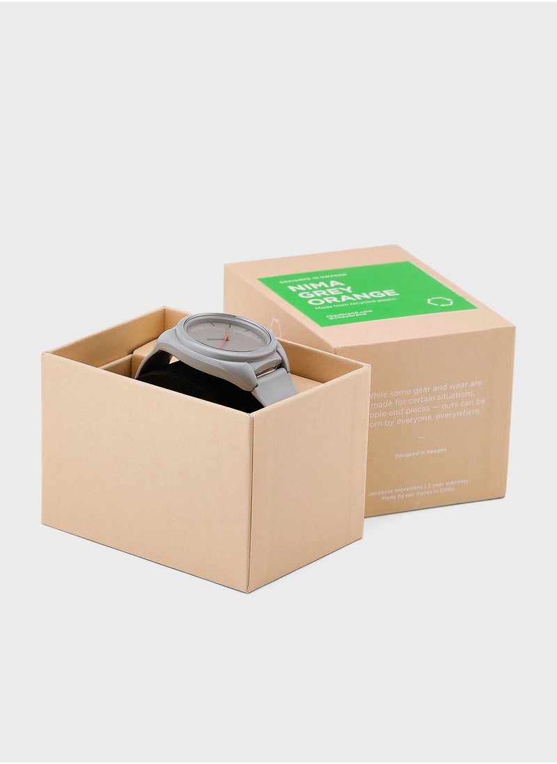 CHPO Nima Grey Orange-Sustainable Watches - Made Of 100% Recycled Materials.  - Image 5