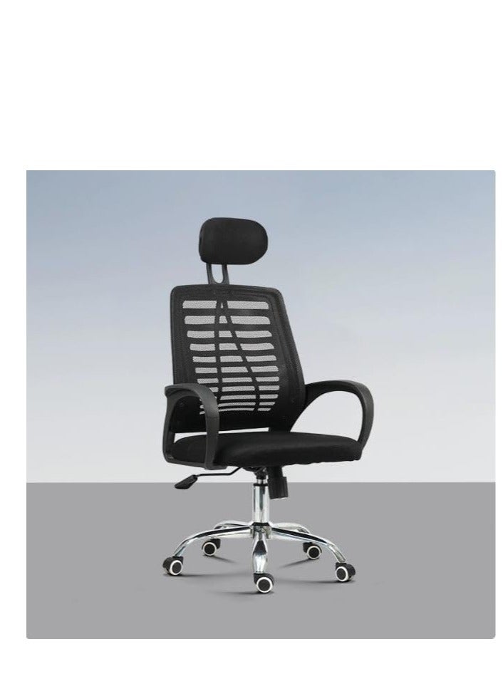 Generic Office Chair,Comfort Ergonomic Height Adjustable Desk Chair with Lumbar Support Backrest&Headrest and Armrests，Swivel Mesh Comfort Office Chair Black 49x49x130cm  - Image 1