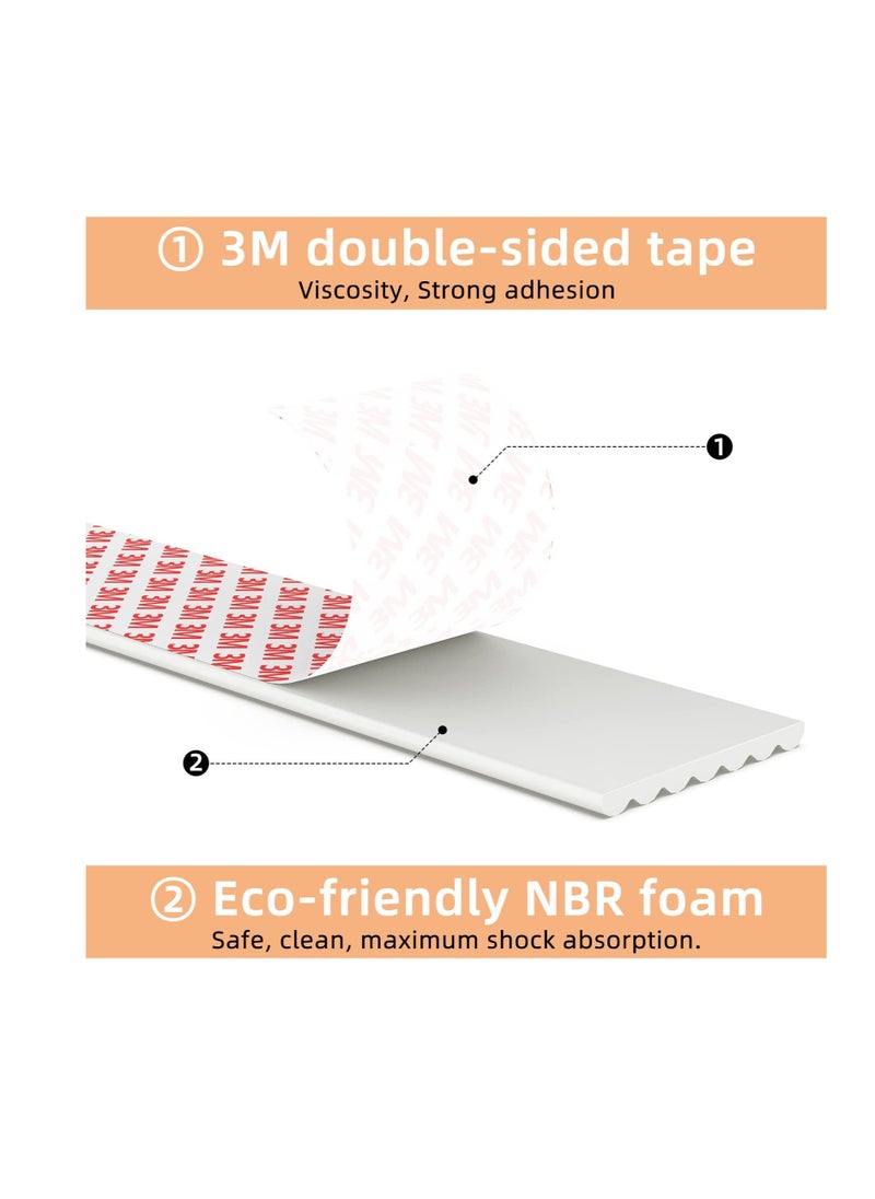 Excefore - Baby Proofing 32.8ft Edge Corner Protector, Extra-Wide Soft Safety Guards, Proof Foam Padding, with 3M Strong Adhesive Double Sided Tape, Baby Proofing Padding, for Fireplace, Desk, Table (White) - Image 1