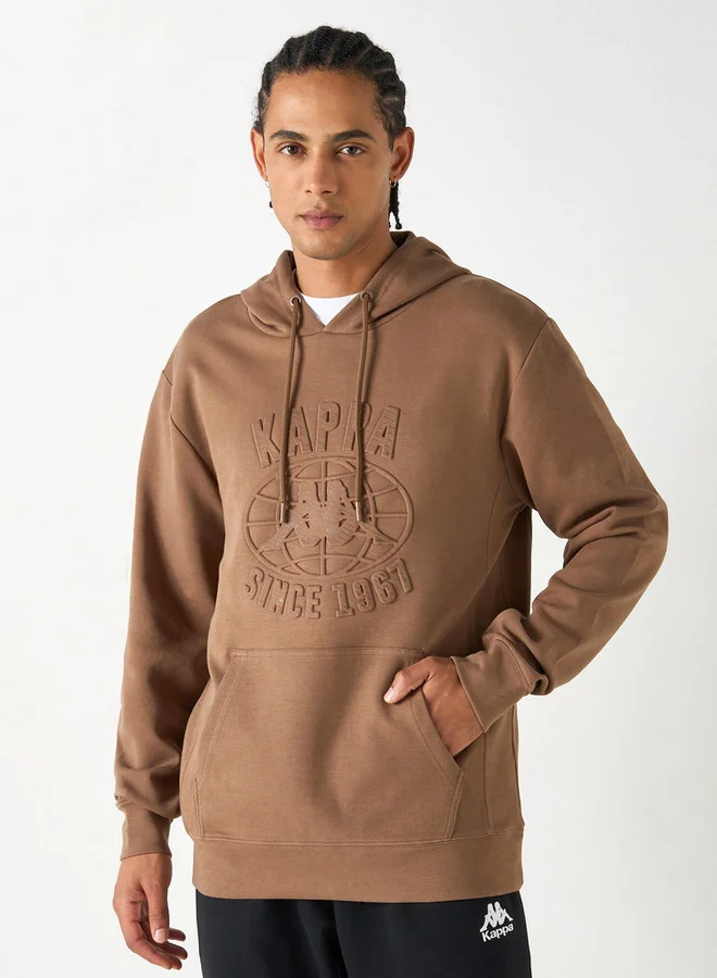 Kappa Embossed Sweatshirt with Long Sleeves and Pocket