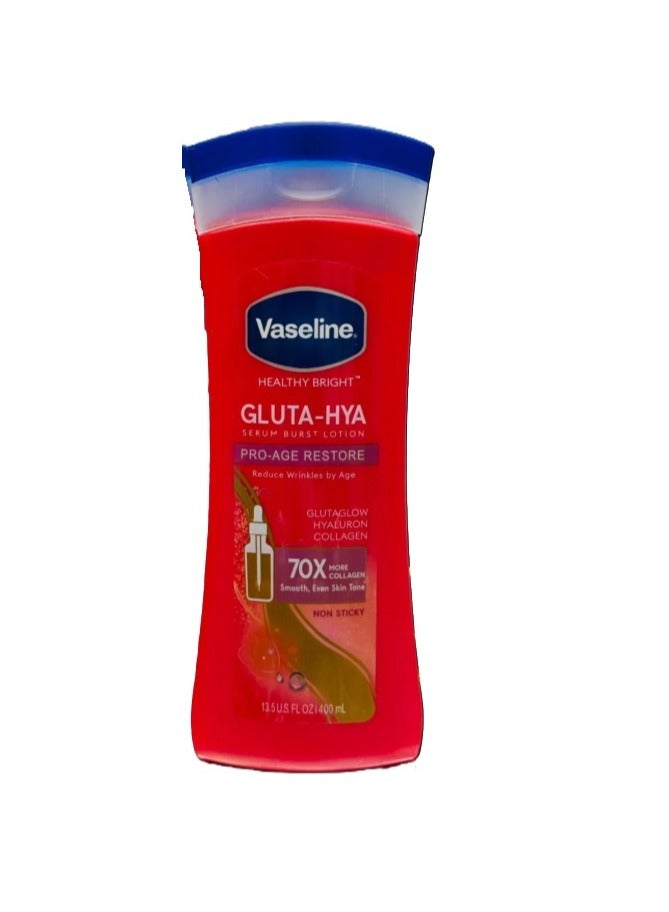 Vaseline Gluta-Hya Pro Age Restore Lotion 400ml | Anti-Wrinkle & Collagen Boost | Smooth & Even Skin Tone | Non-Sticky Formula