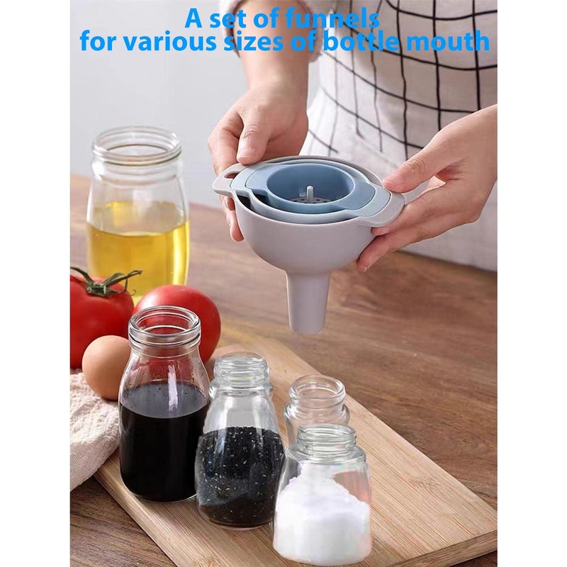Kalave Set of 4 Funnels for Filling Bottles, BPA-Free Food Grade Kitchen Funnels with Detachable Strainer Filter for Kitchen Use Oil, Liquid, Dry Ingredients and Powder - Image 5