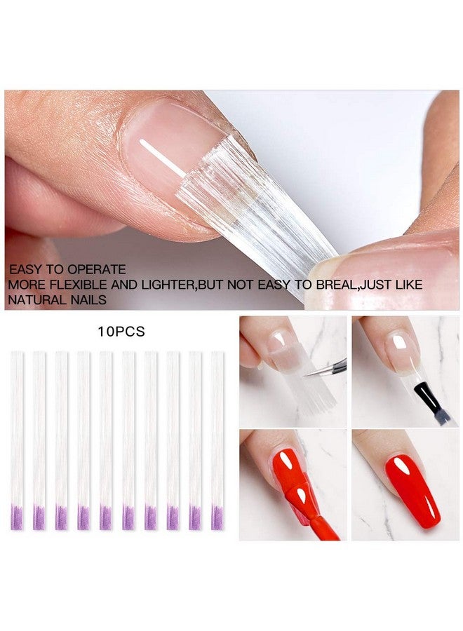 MEET ACROSS Fiberglass Nail Extension Kit With Building Gel Magical Silk Fiberglass Nail Wrap Form Quick Building Fiber Extension Gel, Nail File, Tweezers, Nail Tips Clip For Gel Extension Nail Art - Image 2