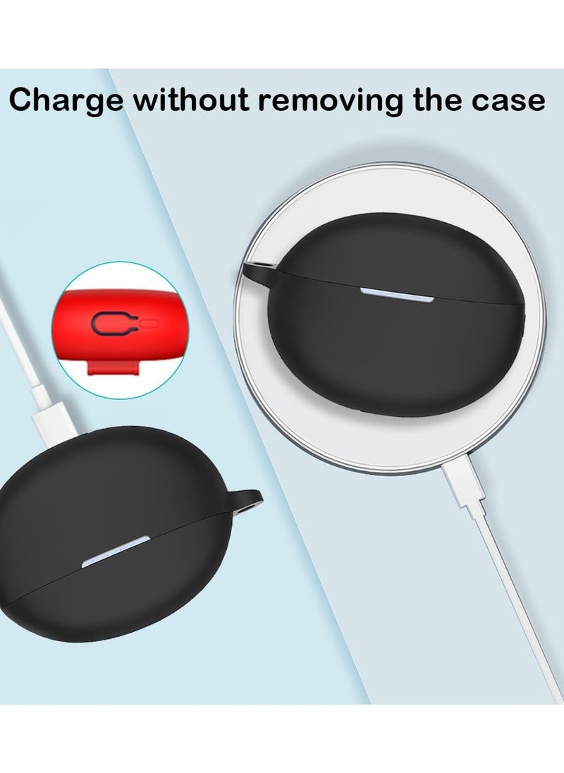 Compatible with Huawei Freebuds 6i Bluetooth Earphone Case, Silicone Soft Shell Waterproof Case Black