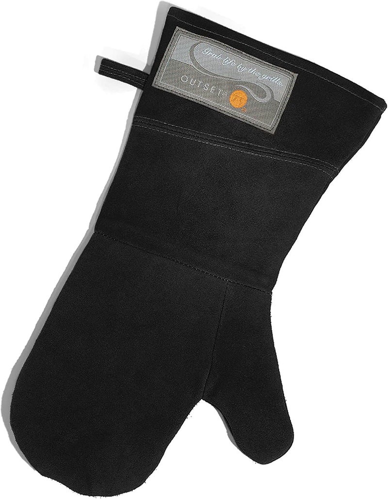 Outset Black Leather Grill Mitt 8.5” x 17” - Image 1