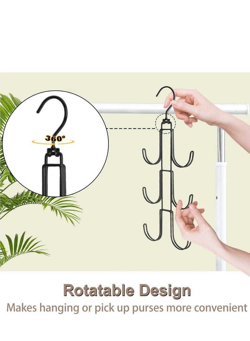 TRASSLE 2Pack Purse Hanger Organizer for Closet,Handbag Hanging Organizer for Closet,Rotatable Purse Rack Space Saving Bag Hangers Closet Storage Hooks for Bags,Hats,Belt,Tie,Scarfs  - Image 4