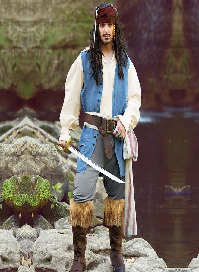 L'VOW 2pc Viking Fur Boot Cuffs Covers Brown Fur Leg Warmers Medieval Short Fluffy Leg Cuffs Women Men Renaissance - Image 3