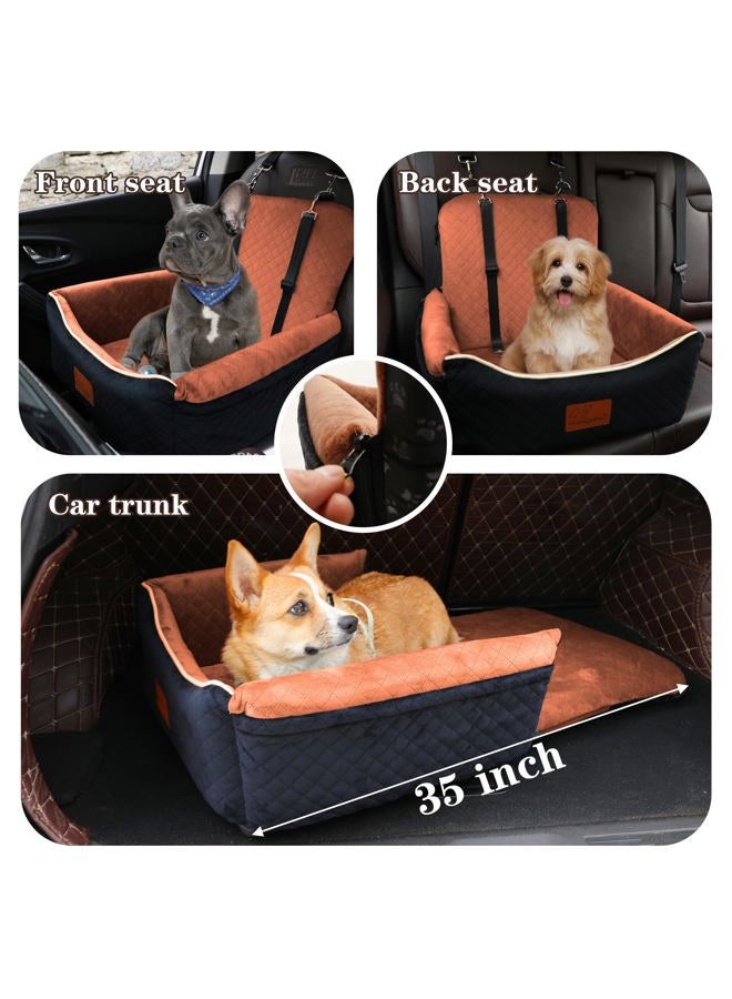 VERGODPRO Dog Car Seat for Small Dogs&Dog Bed 2 in1-Black Outside Brown Inside - Image 2
