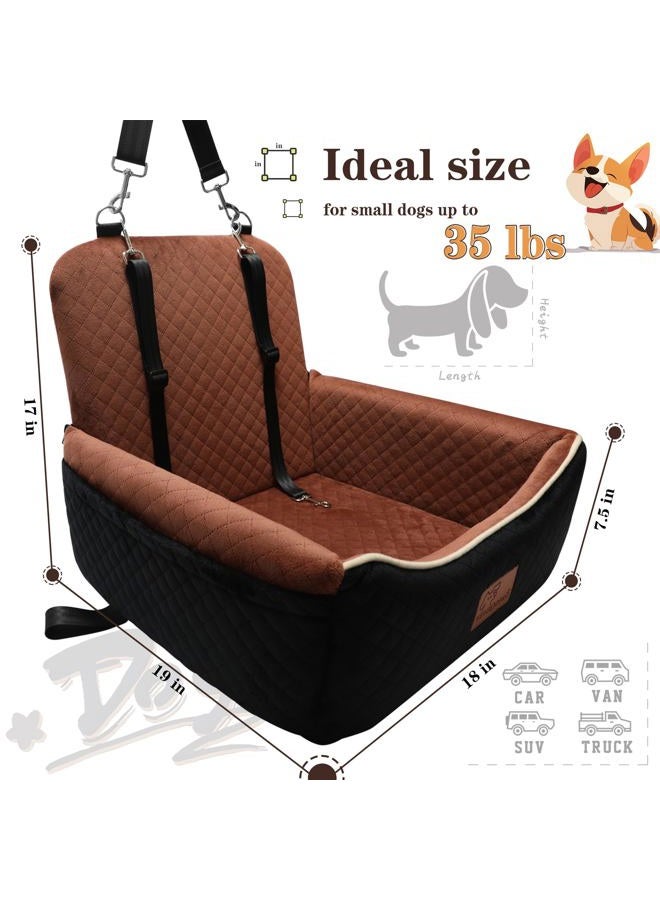 VERGODPRO Dog Car Seat for Small Dogs&Dog Bed 2 in1-Black Outside Brown Inside - Image 3
