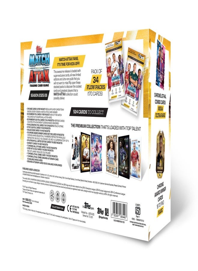 توبس لعبة بطاقات التداول والتجميع  UEFA Champions League Match Attax 2025-26 (عبوة من 34 بطاقة) - Image 2