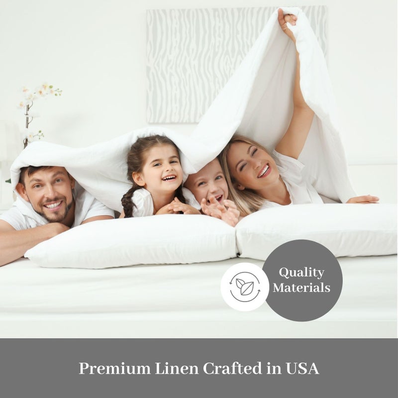 DreamFit DreamChill Cooling Bamboo Viscose Sheets for Hot Sleepers with Elastic Corner Straps 20 inch Extra Deep Pocket Breathable Silky Soft 100% Crafted in USA Twin XL Sheet Set White - Image 2