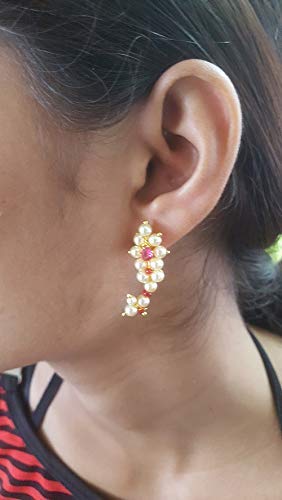 VAMA Fashions Maharashtrian Jewellery Marathi Nath Mangalsutra Set with Earrings for Women - Image 4