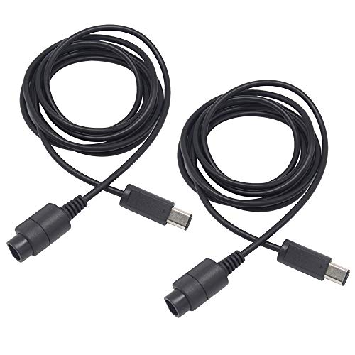 Coolayoung Pack of 2 Controller Extension Cable, 6tf/1.8m Extender Cord for Nintendo Wii Gamecube GCN - Image 1