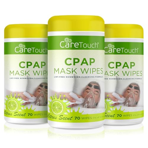 Care Touch CPAP Mask Wipes 3 Packs of 70 Citrus Scent CPAP Wipes 210 Count Natural Care Touch Cleaning Wipes