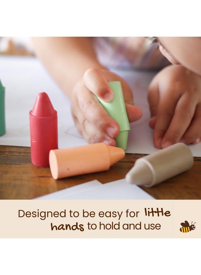 Honeysticks أقلام شمع من شمع العسل 100% (12 قطعة) - بألوان باستيل، أقلام غير سامة، آمنة للأطفال والرضع، مناسبة من عمر 1 سنة فما فوق، مصنوعة من شمع العسل الطبيعي وألوان صالحة للأكل، صديقة للبيئة - Image 4