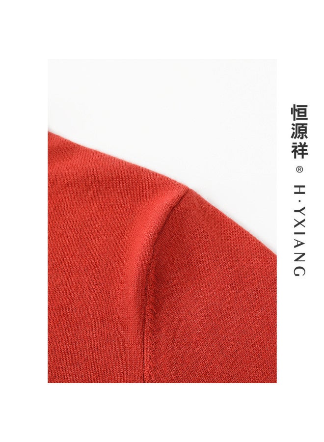 Hengyuanxiang Banquet New Chinese Style Qipao [Wool] Embroidered 60-Year-Old Mother'S Wool Sweater Middle-Aged And Elderly Base Layer Sweater - Image 5