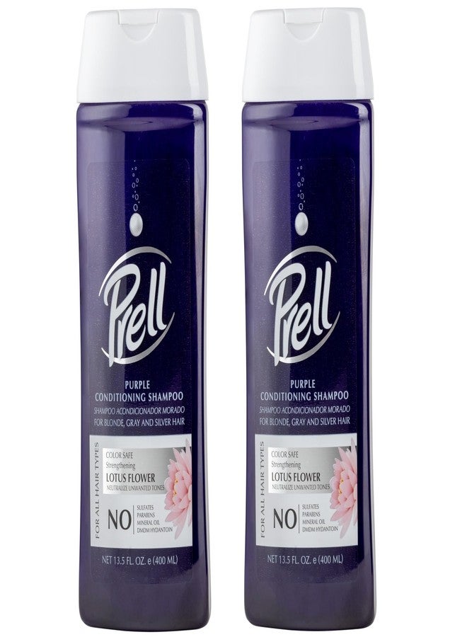 Prell Lotus Flower Color Safe Strengthening Purple Conditioning Shampoo for All Hair Types, 13.5 fl.oz (Pack of 2) - Image 1